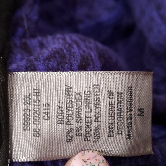 Champion Purple and Black Blended Pattern Zipper Hoodie w/ Thumb Holes Size Med - Picture 9 of 9